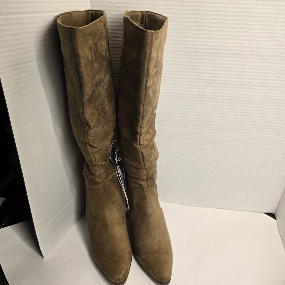 UNIVERSAL THREAD Wide Calf Junie Tall Boots‎ Tan Taupe Womens Size 8 NWT